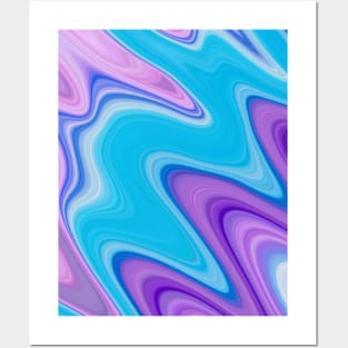 Purple blue abstract creative liquid flowing Posters and Art